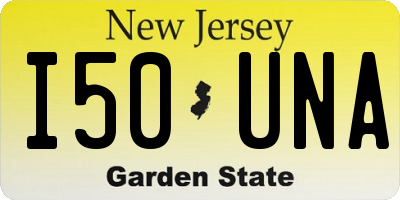 NJ license plate I50UNA