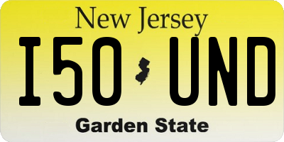 NJ license plate I50UND