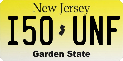 NJ license plate I50UNF