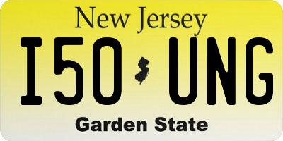NJ license plate I50UNG