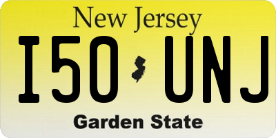 NJ license plate I50UNJ