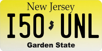 NJ license plate I50UNL