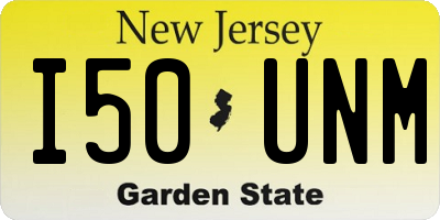 NJ license plate I50UNM