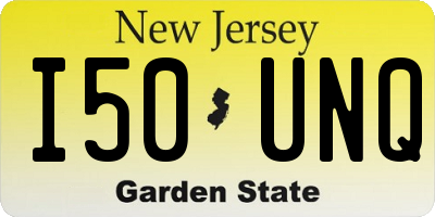 NJ license plate I50UNQ