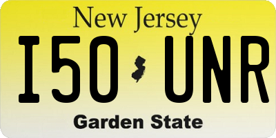 NJ license plate I50UNR