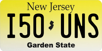NJ license plate I50UNS