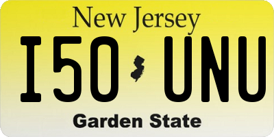 NJ license plate I50UNU