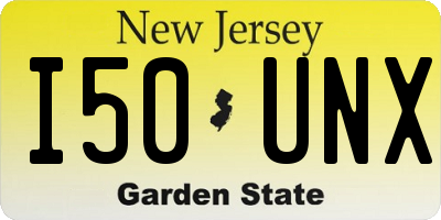 NJ license plate I50UNX