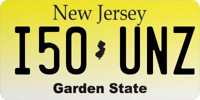 NJ license plate I50UNZ