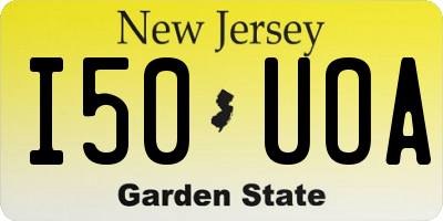 NJ license plate I50UOA