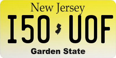 NJ license plate I50UOF