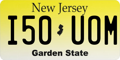 NJ license plate I50UOM