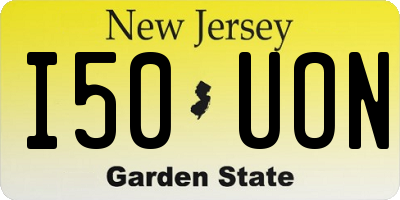 NJ license plate I50UON
