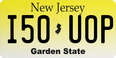 NJ license plate I50UOP