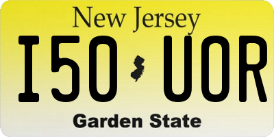 NJ license plate I50UOR