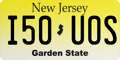 NJ license plate I50UOS