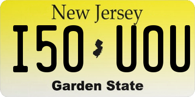 NJ license plate I50UOU