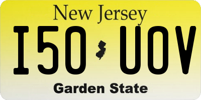 NJ license plate I50UOV