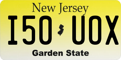 NJ license plate I50UOX