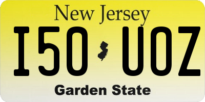 NJ license plate I50UOZ