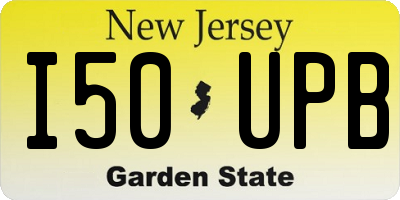 NJ license plate I50UPB
