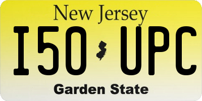 NJ license plate I50UPC