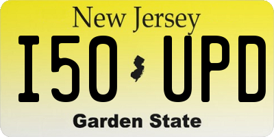 NJ license plate I50UPD