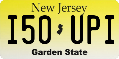 NJ license plate I50UPI