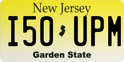 NJ license plate I50UPM