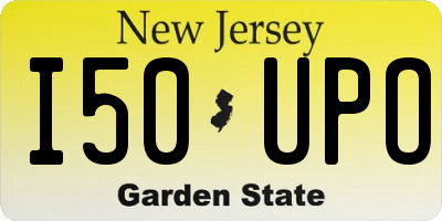 NJ license plate I50UPO