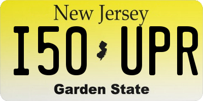 NJ license plate I50UPR