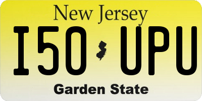 NJ license plate I50UPU