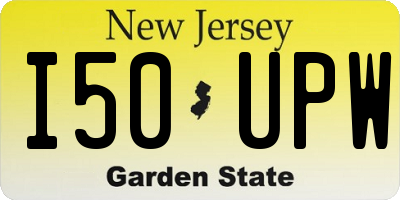 NJ license plate I50UPW