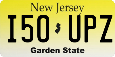 NJ license plate I50UPZ