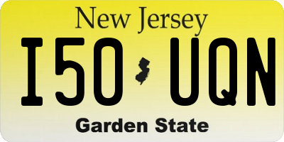 NJ license plate I50UQN