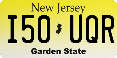 NJ license plate I50UQR