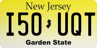 NJ license plate I50UQT