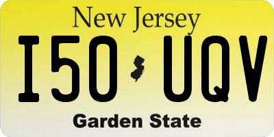 NJ license plate I50UQV