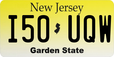 NJ license plate I50UQW