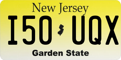 NJ license plate I50UQX