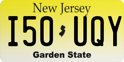 NJ license plate I50UQY