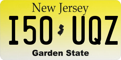 NJ license plate I50UQZ