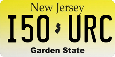NJ license plate I50URC