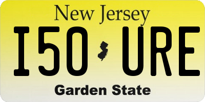 NJ license plate I50URE