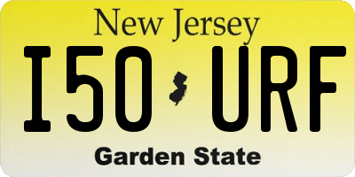 NJ license plate I50URF