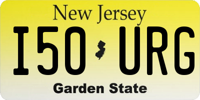 NJ license plate I50URG