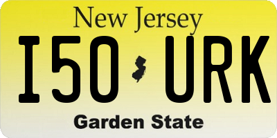 NJ license plate I50URK