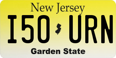 NJ license plate I50URN