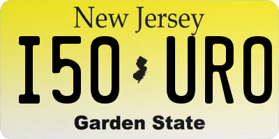 NJ license plate I50URO