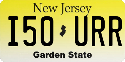 NJ license plate I50URR